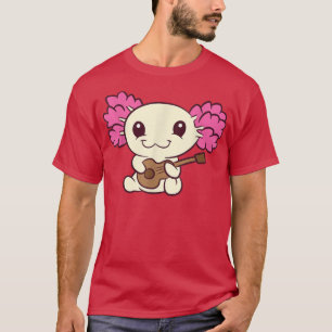 Cute Aolotl Playing Guitar Love Aolotls  T-Shirt