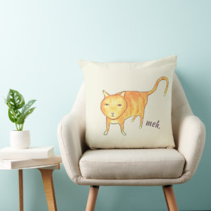 Cute Apathetic Orange Cat Cushion