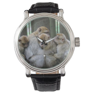 Cute Ape Family Group Hug Photograph Watch