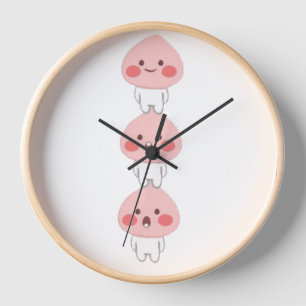 Cute apeach triplets clock