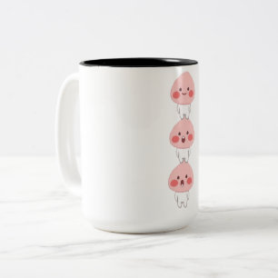 Cute apeach triplets Two-Tone coffee mug