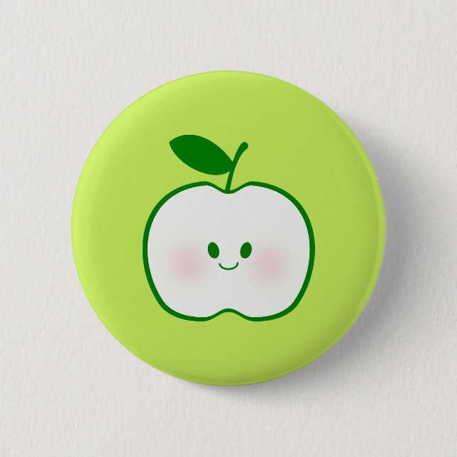 Cute Apple 6 Cm Round Badge (Front)