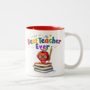Cute Apple Appreciation Design Two-Tone Coffee Mug