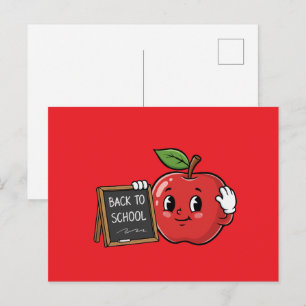 Cute Apple Back To School Postcard