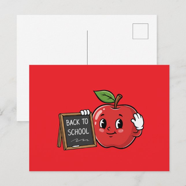 Cute Apple Back To School Postcard (Front/Back)