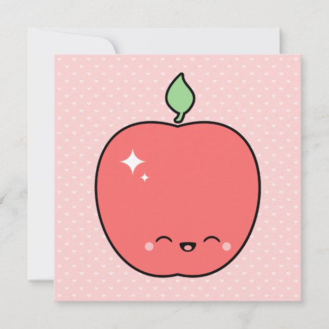 Cute Apple Birthday Invitation (Front)
