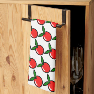 Cute Apple Cherry Red Fruit Fun Kitchen Cartoon Tea Towel