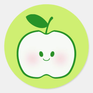 Cute Apple Classic Round Sticker