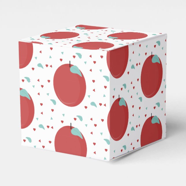 Cute Apple Confetti Birthday Party Favour Box (Front Side)