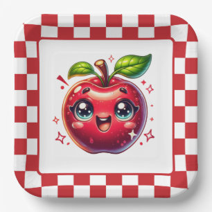 Cute apple festival party paper plate