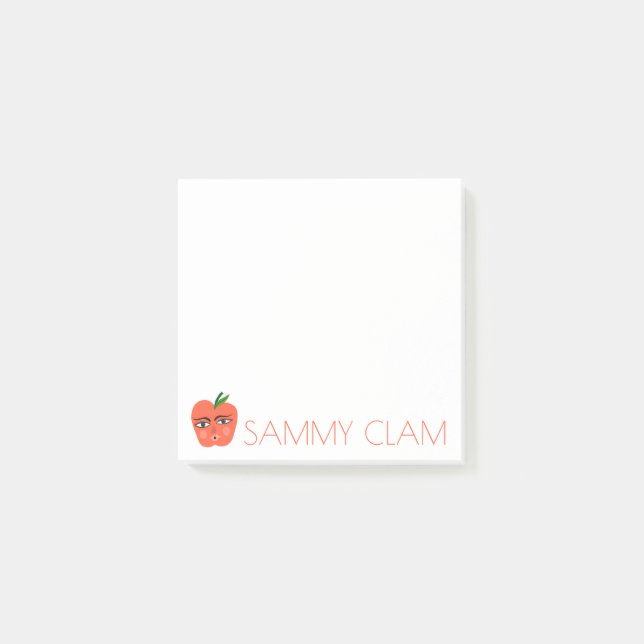 CUTE Apple Fruit Food CUSTOM Illustration Shopping Post-it Notes (Front)