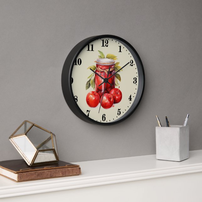 Cute apple fruit lovers kitchen  clock (Office)