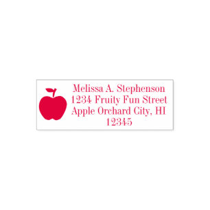 Cute Apple Fruit Return Address Stamp