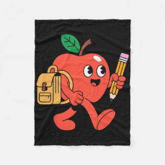 Cute Apple Going Ck To School Fleece Blanket