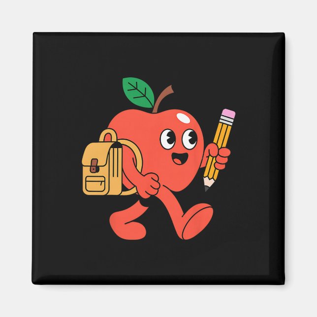 Cute Apple Going Ck To School  Magnet (Front)