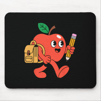 Cute Apple Going Ck To School Mouse Mat