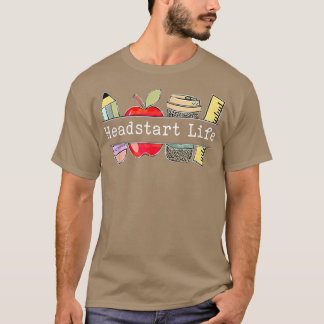 Cute Apple Headstart Life Welcome Back To School L T-Shirt