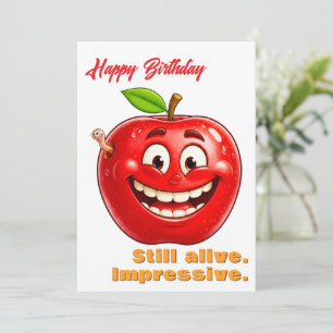 Cute Apple Humour Funny Happy Birthday Card