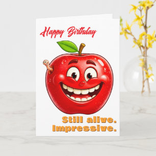 Cute Apple Humour Funny Happy Birthday Card
