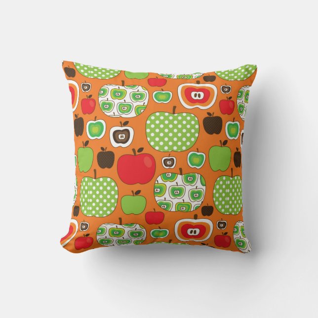 Cute apple illustration pattern cushion (Front)