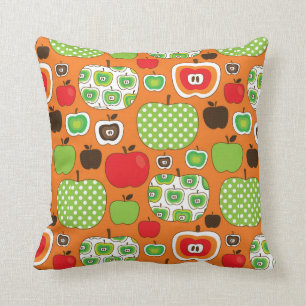 Cute apple illustration pattern cushion