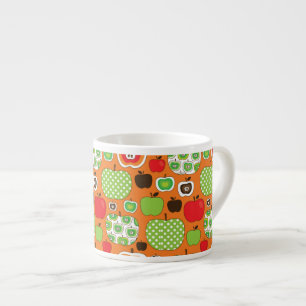 Cute apple illustration pattern espresso cup