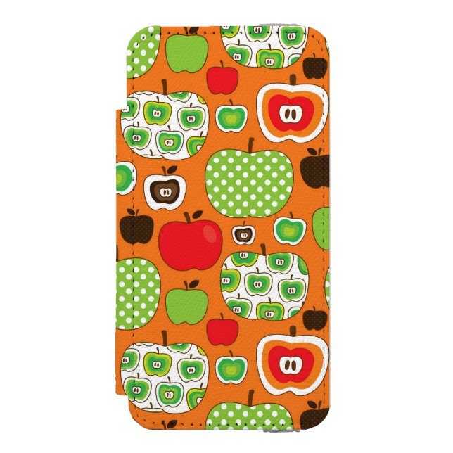 Cute apple illustration pattern incipio iPhone wallet case (Folio Front)