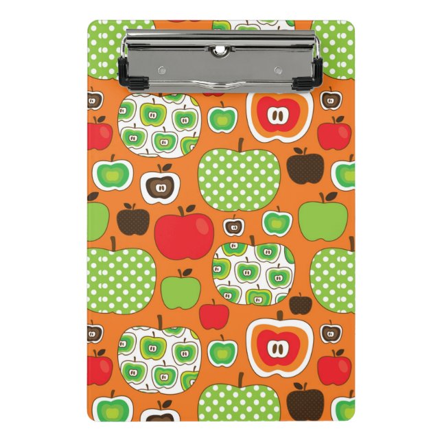 Cute apple illustration pattern mini clipboard (Front)