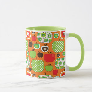 Cute apple illustration pattern mug