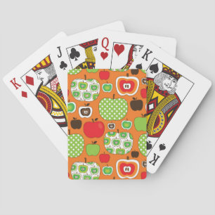 Cute apple illustration pattern playing cards