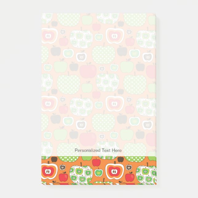 Cute apple illustration pattern post-it notes (Front)