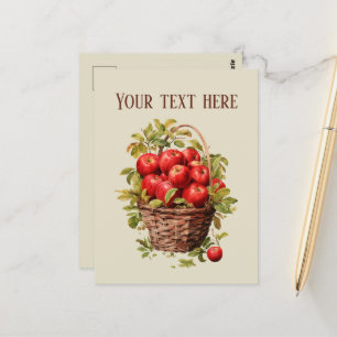 Cute apple lovers vendors fruit add message  postcard