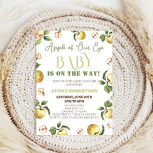 cute Apple Of Our Eye Baby Shower Invitation