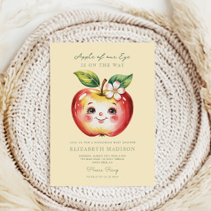 cute Apple Of Our Eye Baby Shower Invitation