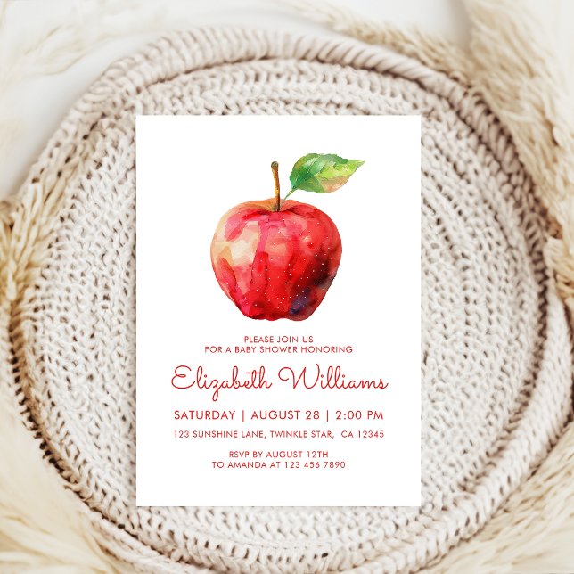 cute Apple Of Our Eye Baby Shower Invitation (Creator Uploaded)