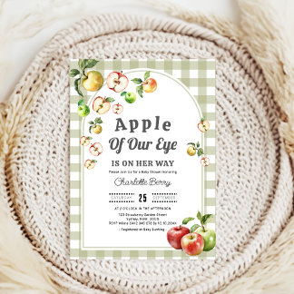cute Apple Of Our Eye Baby Shower Invitation