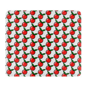 Cute Apple or Cherry, Fun Kitchen Fruit Cartoon Cutting Board