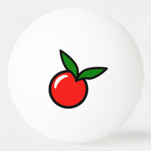 Cute Apple or Cherry, Fun Kitchen Fruit Cartoon Ping Pong Ball