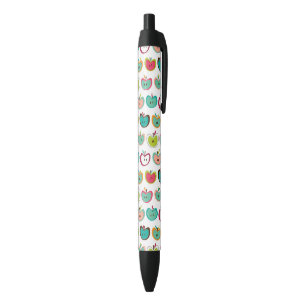Cute apple pattern black ink pen