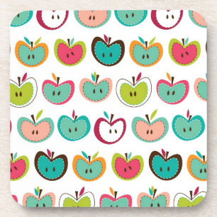 Cute apple pattern coaster