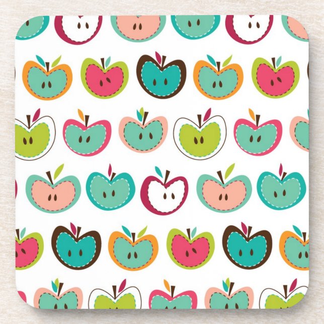 Cute apple pattern coaster (Front)