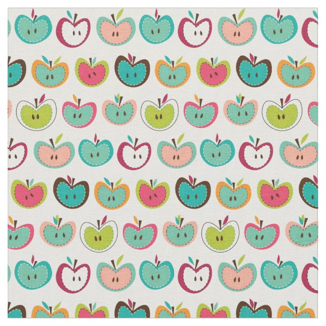 Cute apple pattern fabric (Close Up)