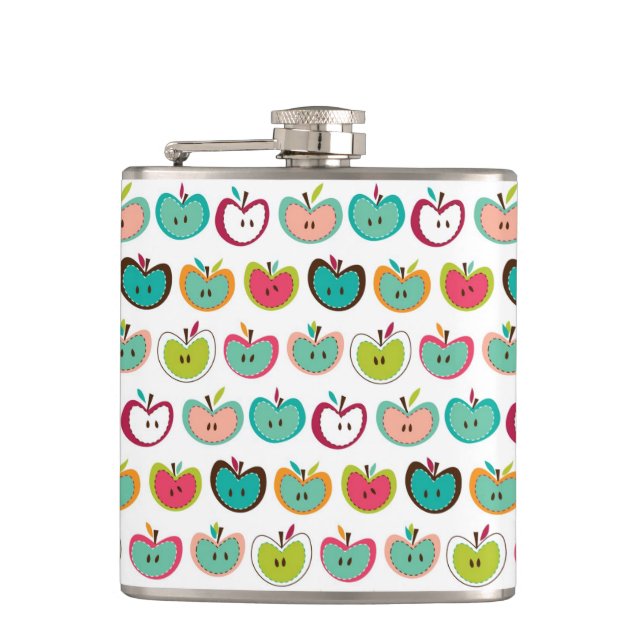 Cute apple pattern hip flask (Front)