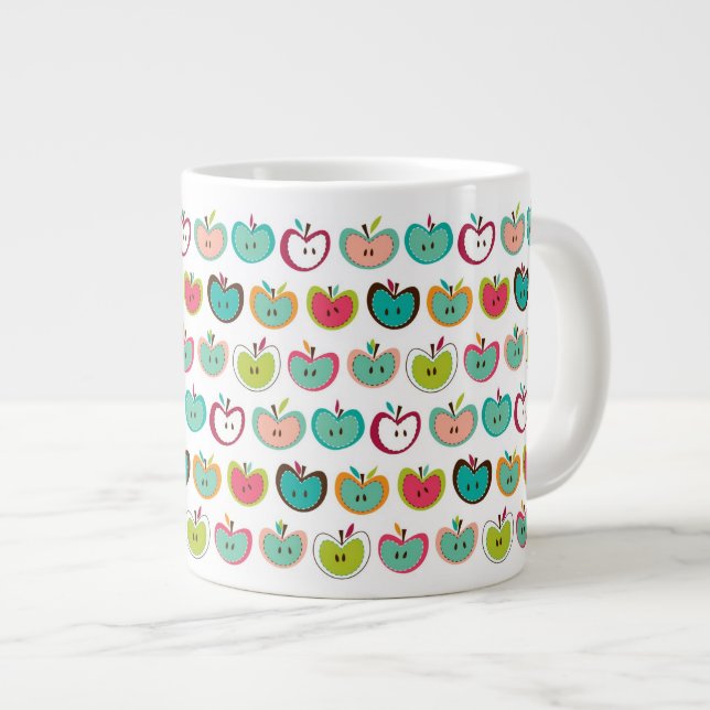 Cute apple pattern large coffee mug (Front Right)