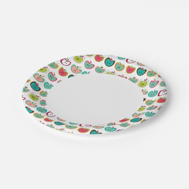 Cute apple pattern paper plate (Angled)