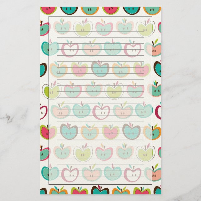Cute apple pattern stationery (Front)