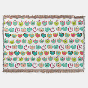 Cute apple pattern throw blanket