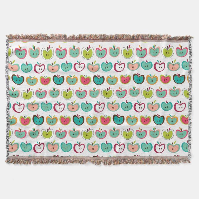 Cute apple pattern throw blanket (Front)
