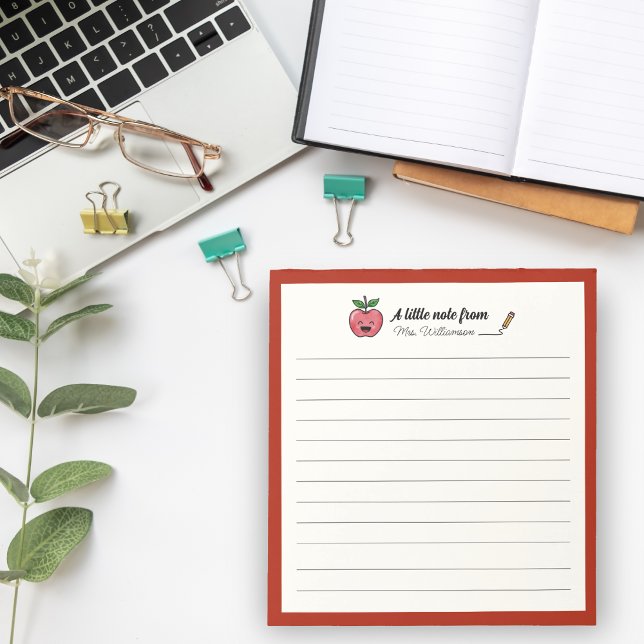 Cute Apple Pencil Teacher Appreciation Gift Notepad (Creator Uploaded)