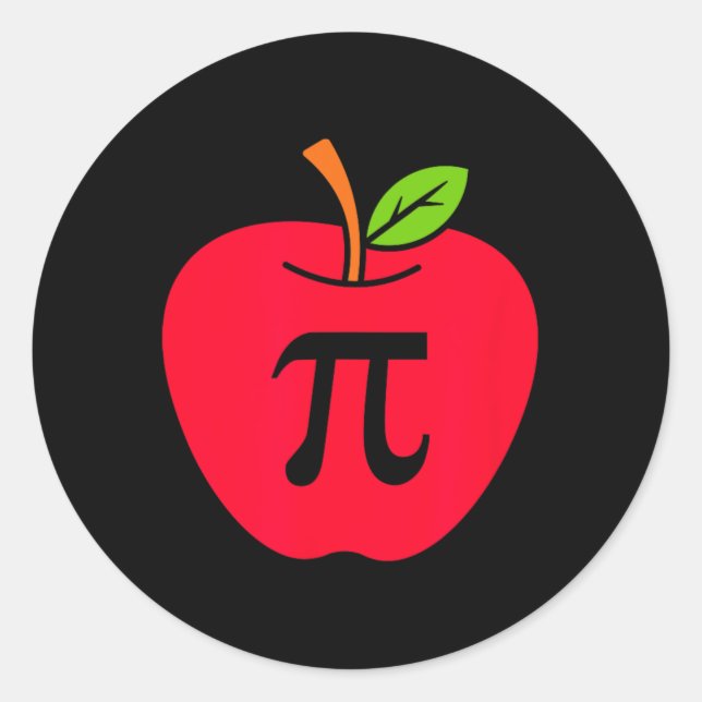 Cute Apple Pie Happy Pi Day Math Teacher  Classic Round Sticker (Front)